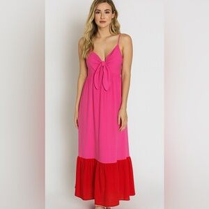 🩷 NWT! Tabitha Brown Linen Rayon Ruffle Dress